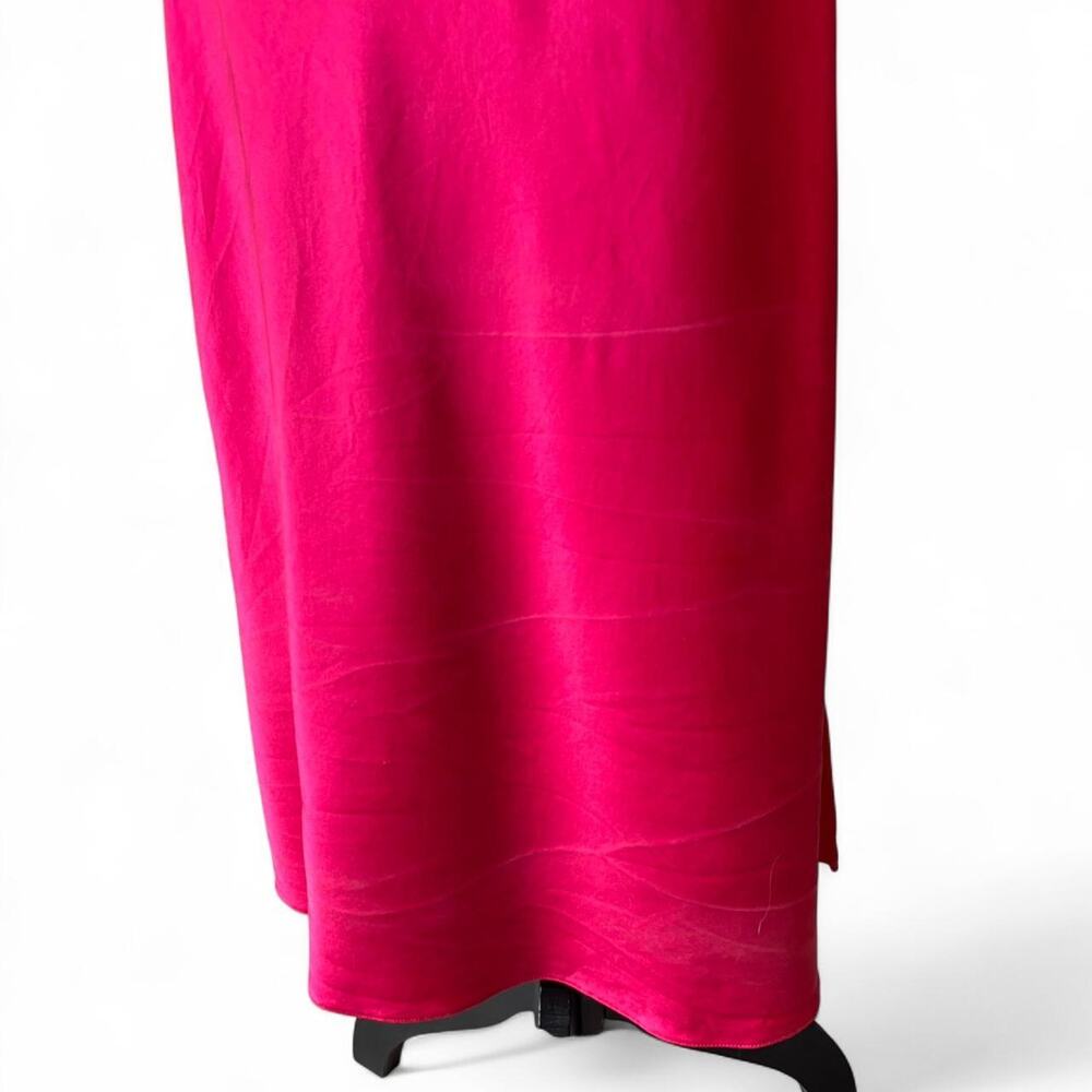 90s Fuchsia Silk Slip Dress – Fairycore Romantic [M] - Picture 6 of 8